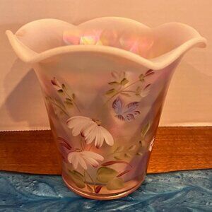 Shelley Fenton 1997 Family Signature Series Field Flowers Iridescent Vase
